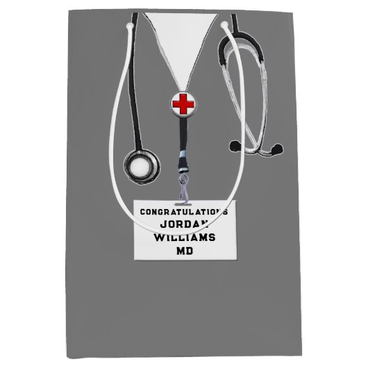 Medizinstudium Abschluss Mittlere Geschenktasche Mittlere Geschenktüte (Vorderseite)