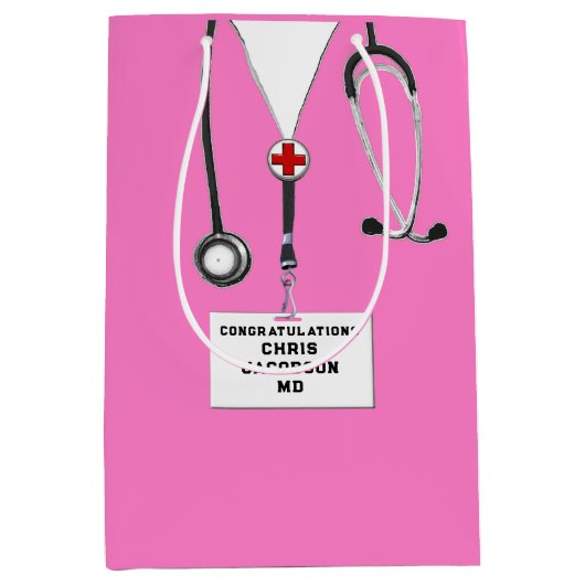 Medizinstudium Abschluss Mittlere Geschenktasche Mittlere Geschenktüte (Vorderseite)