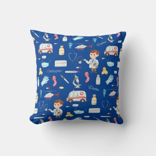 Medizinstudium des kleinen jungen Arztes mit dem N Kissen (Vorderseite)