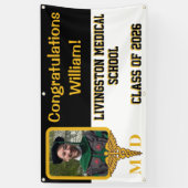 Medizinstudium für Schwarz/Gold-Abschluss Banner (Vertikal)