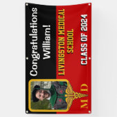 Medizinstudium für Schwarz, Rot und Gold Abschluss Banner (Vertikal)