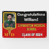 Medizinstudium für Schwarz, Rot und Gold Abschluss Banner (Horizontal)