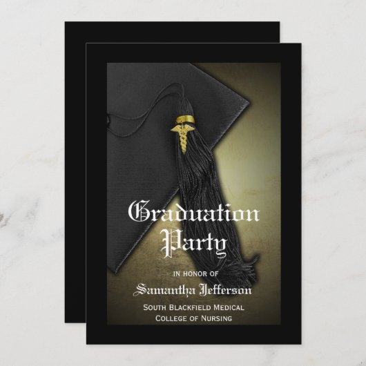 Medizinstudium oder Krankenpflegepartei Einladung (Vorne/Hinten)