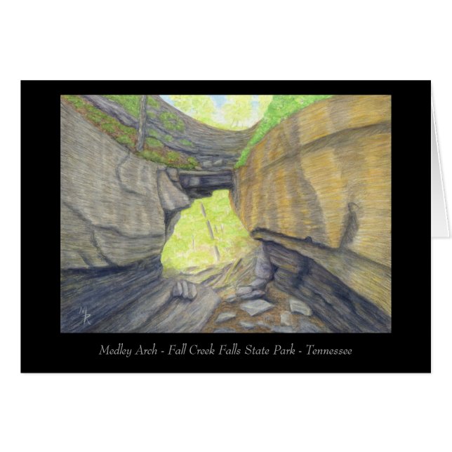 Medley Arch Natural Bridge - Appalachian Art Card (Vorderseite (Horizontal))