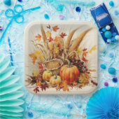 Medley der Goldenen Dankbarkeit: Foliage und Flora Pappteller (Party)