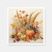 Medley der Goldenen Dankbarkeit: Foliage und Flora Serviette (Vorderseite)