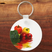 Medley von Gemüse über weiß Schlüsselanhänger (Vorderseite)