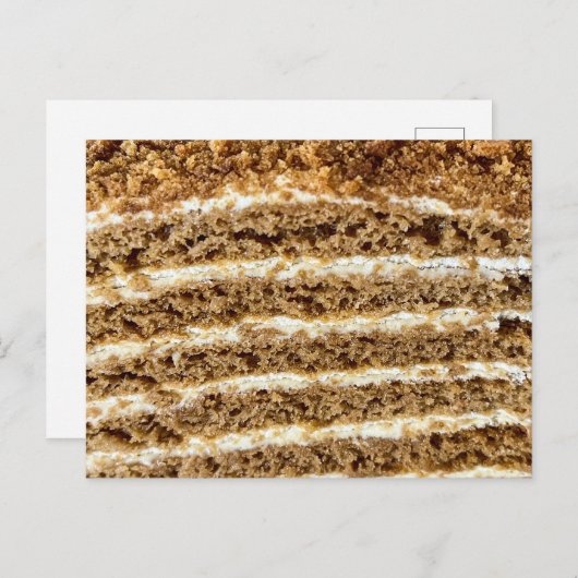 Medovik Honey Cake Abstrakt Postkarte (Vorne/Hinten)