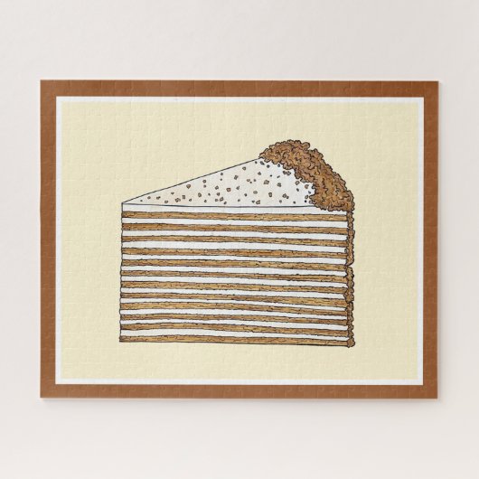 Medovik Honey Cake Slice Russisches Ukrainisches D Puzzle (Horizontal)