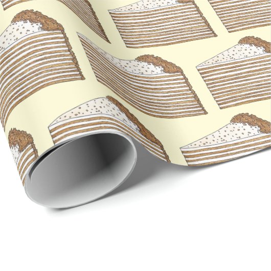 Medovik Medivnyk Russisch Ukrainisches Honey Cake  Geschenkpapier (Rolleneckpunkt)