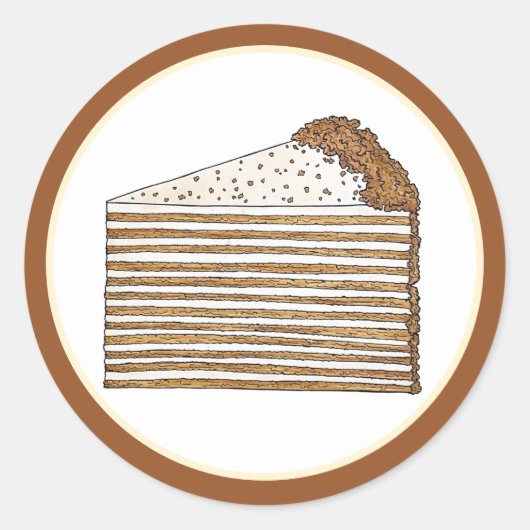 Medovik Medivnyk Russisch Ukrainisches Honey Cake Runder Aufkleber (Vorderseite)