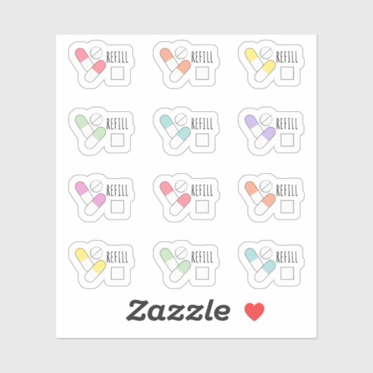 Meds Erinnerung Medical Pill Tracker Planner nachf Aufkleber (Blatt)