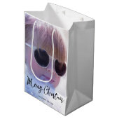 Meduim Foto Weihnachtsgeschenktaschen Mittlere Geschenktüte (Vorderseite Schrägansicht)