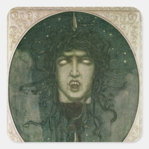 Medusa, 1919 quadratischer aufkleber