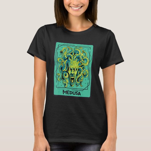 Medusa Antikes griechisches Tarot Card Griechisch  T-Shirt (Vorderseite)