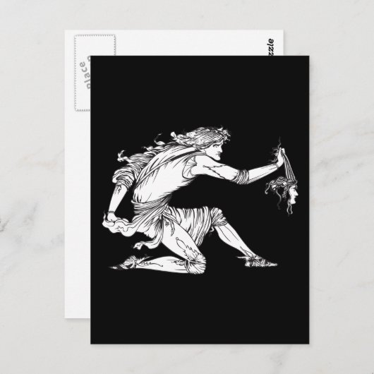 Medusa Aubrey Beardsley Postkarte (Vorne/Hinten)
