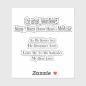 Medusa awaynowe Horror 1MMHead Bphrases Diecut 25 Aufkleber (Blatt)