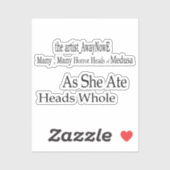 Medusa awaynowe Horror 2MMHead Bphrases Diecut 25 Aufkleber (Blatt)