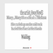 Medusa awaynowe Horror 3MMHead Bphrases Diecut 25 Aufkleber (Blatt)