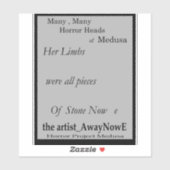 Medusa awaynowe Horror Book 13MMHeads Phrases 2025 Aufkleber (Blatt)