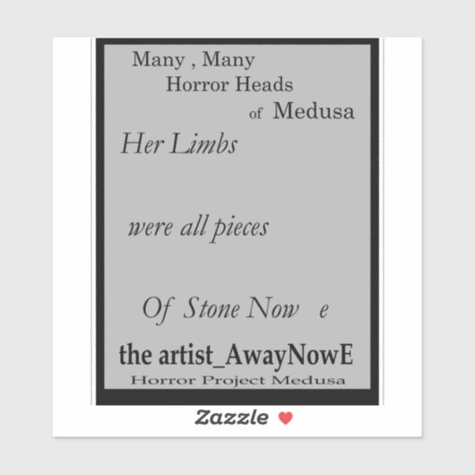 Medusa awaynowe Horror Book 13MMHeads Phrases 2025 Aufkleber (Blatt)