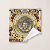 Medusa Barock Geschenk / Gäste Badhandtuch Set (Waschlappen)