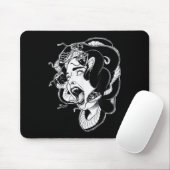 Medusa Blackwork Tattoo Flash Mousepad (Mit Mouse)