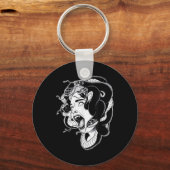 Medusa Blackwork Tattoo Flash Schlüsselanhänger (Vorderseite)