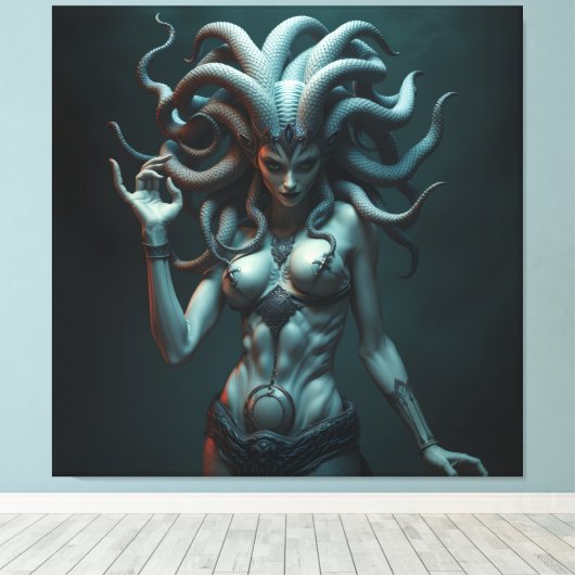 „Medusa – Blick der Macht“ Leinwanddruck (Insitu (Holzboden))