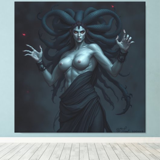 „Medusa – Blick der Macht“ Leinwanddruck (Insitu (Holzboden))