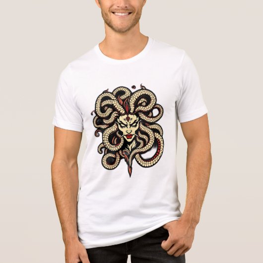 „Medusa – Blick der Macht“ Tri-Blend Shirt (Vorderseite)