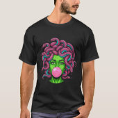 Medusa Blowing Bubblegum P Art Mythology Design  T-Shirt (Vorderseite)