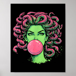 Medusa-Bubble-Gum griechische mythologische Schlan Poster