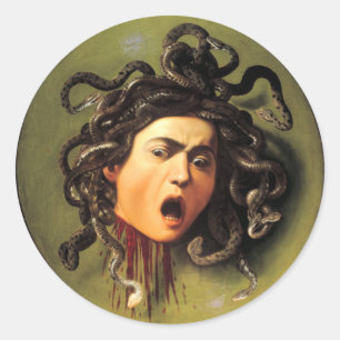 Medusa, Caravaggio Runder Aufkleber