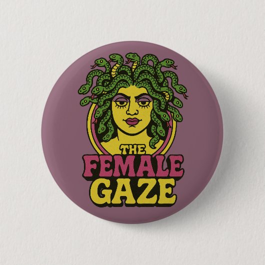 Medusa der weibliche Blick Button (Vorderseite)