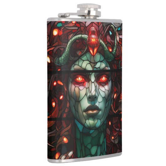 Medusa - Glass Window Tiffany Style Flachmann (Rechts)