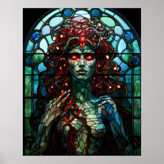 Medusa - Glass Window Tiffany Style Poster (Vorne)