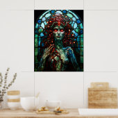 Medusa - Glass Window Tiffany Style Poster (Küche)