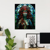 Medusa - Glass Window Tiffany Style Poster (Heimbüro)