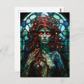 Medusa - Glass Window Tiffany Style Postkarte (Vorne/Hinten)