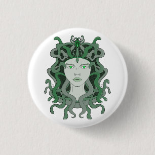 Medusa Gorgo Schlange Gorgone Monster Griechische  Button