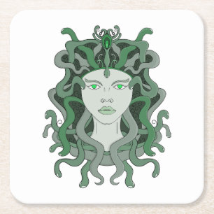 Medusa Gorgo Schlange Gorgone Monster griechische  Rechteckiger Pappuntersetzer