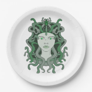 Medusa Gorgo Snake Gorgon Monster Griechische Myth Pappteller