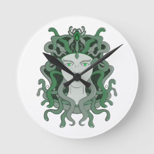 Medusa Gorgo Snake Gorgon Monster Griechische Myth Runde Wanduhr