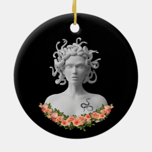 Medusa Gorgon Griechische Mythologie Keramik Ornament (Hinten)