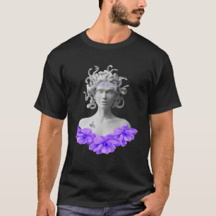 Medusa Gorgon Griechische Mythologie Lila Bloral T-Shirt