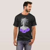 Medusa Gorgon Griechische Mythologie Lila Bloral T-Shirt (Vorne ganz)