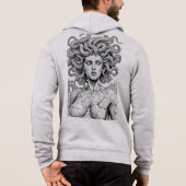 Medusa Gorgon Minimalist Line Art Hoodie (Rückseite)