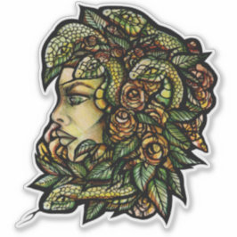 Medusa Green Snakes Gorgon Aufkleber