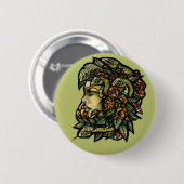 Medusa Green Snakes Gorgon Button (Vorne & Hinten)